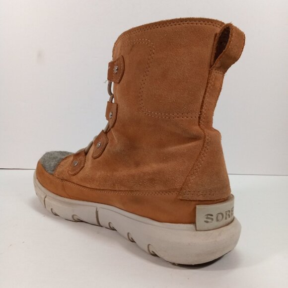 SOREL Explorer II Joan Winter Boots Women 11 Suede Leather Tan Gray Ankle - Picture 3 of 15